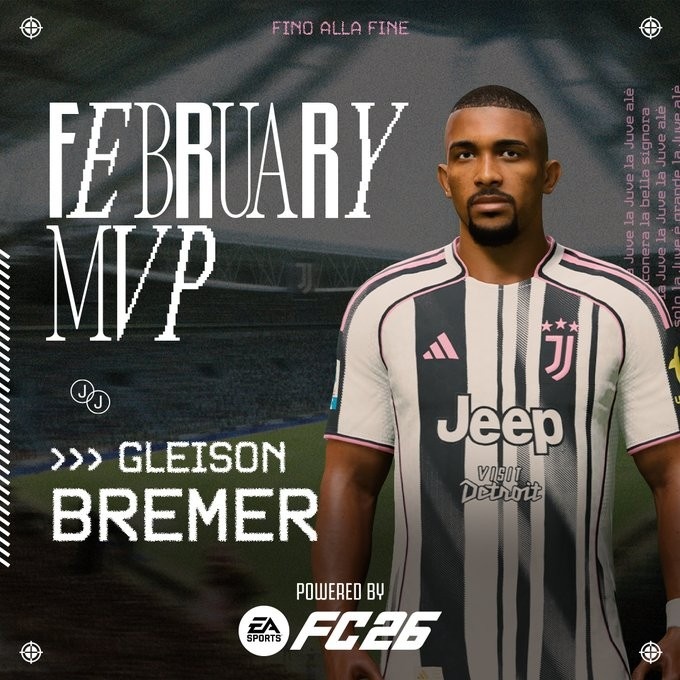 HTH Sports-5场2球！官方：布雷默当选尤文图斯二月份最佳球员